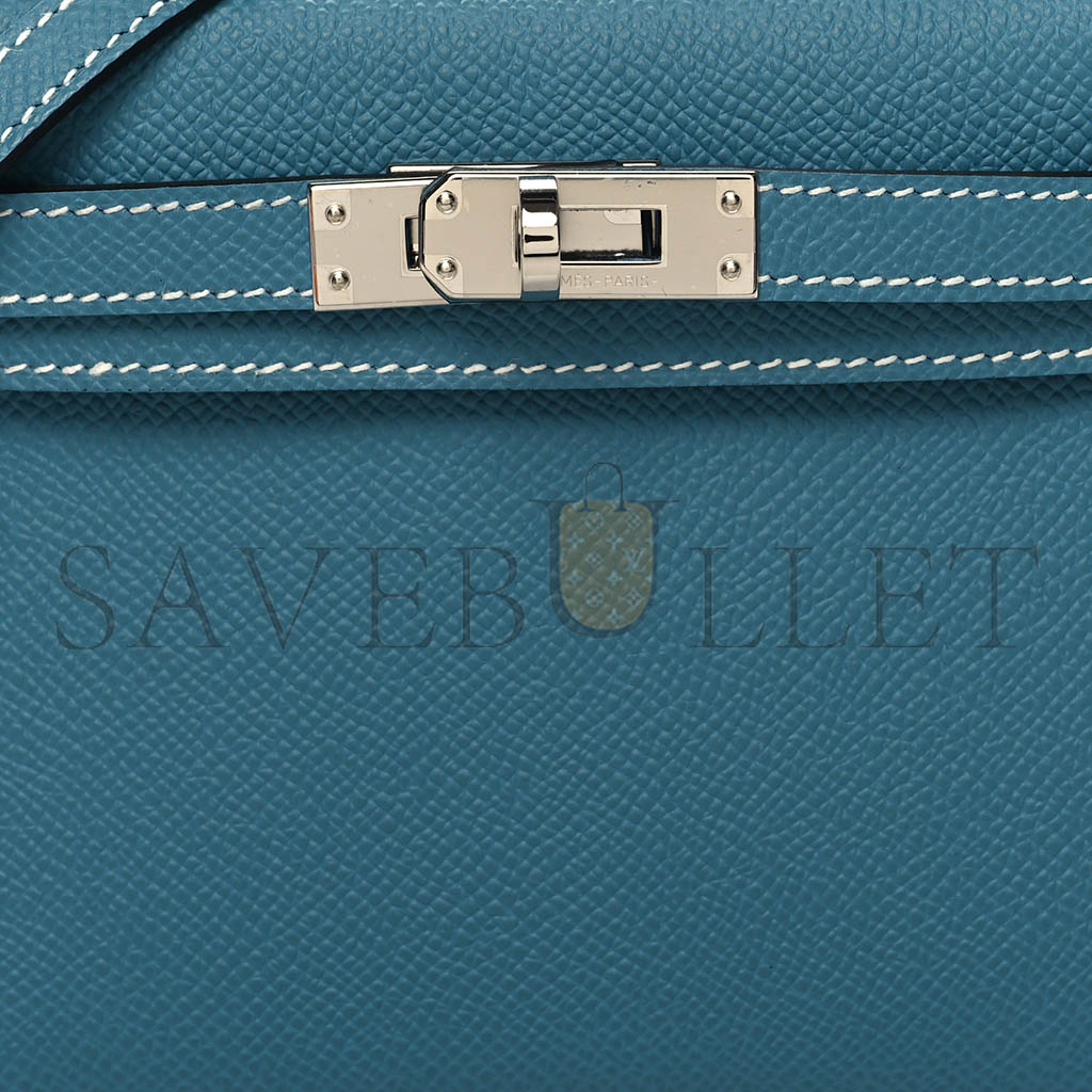 HERMÈS EPSOM MINI KELLY II NEW BLUE JEAN (19*12*5.5cm)